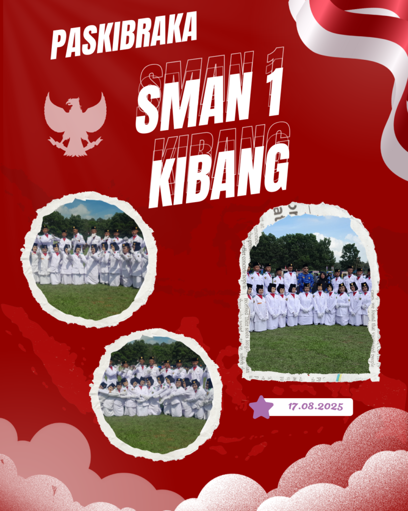 Hari Minggu, 17 Agustus 2025

1. Pendahuluan

Setiap tanggal 17 Agustus, bangsa Indonesia memperingati Hari Ulang Tahun (HUT) Kemerdekaan Republik Indonesia. Tahun 2025, tepatnya pada hari Minggu, 17 Agustus 2025, peringatan HUT ke-80 Republik Indonesia diselenggarakan dengan khidmat di wilayah Kecamatan Kibang, Kabupaten Lampung Timur. Salah satu momen penting dalam kegiatan tersebut adalah pelaksanaan upacara pengibaran bendera merah putih, yang melibatkan Pasukan Pengibar Bendera Pusaka (Paskibraka).

Paskibraka tingkat kecamatan tahun ini berasal dari siswa-siswi terbaik dari berbagai sekolah, salah satunya adalah Paskibraka SMAN 1 Kibang yang dipercaya untuk mengemban tugas mulia mengibarkan Sang Saka Merah Putih.

2. Persiapan Paskibraka SMAN 1 Kibang

Sejak awal Juli 2025, anggota Paskibraka SMAN 1 Kibang telah menjalani serangkaian seleksi ketat, baik fisik maupun mental. Mereka dilatih secara intensif oleh pelatih dari TNI, Polri, dan guru pembina sekolah. Latihan meliputi:

Baris-berbaris dan formasi pengibaran bendera

Disiplin, mental, dan kekompakan tim

Pembinaan karakter serta wawasan kebangsaan

Dukungan penuh diberikan oleh pihak sekolah, orang tua, serta masyarakat Kecamatan Kibang, sehingga terbentuk pasukan yang solid, tangguh, dan siap menjalankan amanah.

3. Pelaksanaan Upacara 17 Agustus 2025

Upacara peringatan HUT ke-80 RI di Kecamatan Kibang berlangsung di lapangan utama Kecamatan Kibang. Hadir dalam kesempatan tersebut Camat Kibang beserta jajaran Forkopimcam, Kepala Desa, tokoh masyarakat, serta ribuan warga yang turut memeriahkan acara.

Pada pukul 10.00 WIB, prosesi pengibaran bendera dimulai. Dengan penuh semangat dan rasa nasionalisme, Paskibraka SMAN 1 Kibang melaksanakan tugas dengan langkah tegap dan formasi yang rapi. Ketika Sang Saka Merah Putih berkibar di langit Kibang, seluruh peserta upacara berdiri tegap menyanyikan Indonesia Raya dengan khidmat.

Momen tersebut menjadi kebanggaan tidak hanya bagi anggota Paskibraka, tetapi juga bagi keluarga besar SMAN 1 Kibang serta masyarakat Kecamatan Kibang secara umum.

4. Makna dan Harapan

Pelaksanaan pengibaran bendera oleh Paskibraka SMAN 1 Kibang menjadi simbol semangat juang generasi muda dalam melanjutkan cita-cita para pahlawan. Melalui kegiatan ini diharapkan:

Meningkatkan rasa nasionalisme di kalangan pelajar dan masyarakat.

Membentuk karakter disiplin, tanggung jawab, dan cinta tanah air.

Menjadi teladan bagi siswa-siswi lain untuk terus berprestasi, baik di bidang akademik maupun non-akademik.

5. Penutup

Keterlibatan Paskibraka SMAN 1 Kibang dalam upacara 17 Agustus 2025 di Kecamatan Kibang, Kabupaten Lampung Timur, merupakan wujud nyata kontribusi generasi muda terhadap bangsa dan negara. Dengan semangat kebersamaan, disiplin, dan cinta tanah air, mereka telah berhasil mengibarkan Sang Saka Merah Putih dengan penuh kehormatan.

Semoga semangat juang ini terus terjaga dan menjadi inspirasi bagi seluruh pelajar dan masyarakat di Kecamatan Kibang untuk terus berkontribusi dalam membangun Indonesia yang lebih maju dan bermartabat.